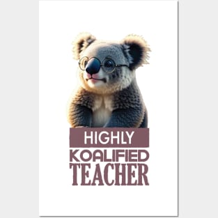 Just a Highly Koalified Teacher Koala 4 Posters and Art